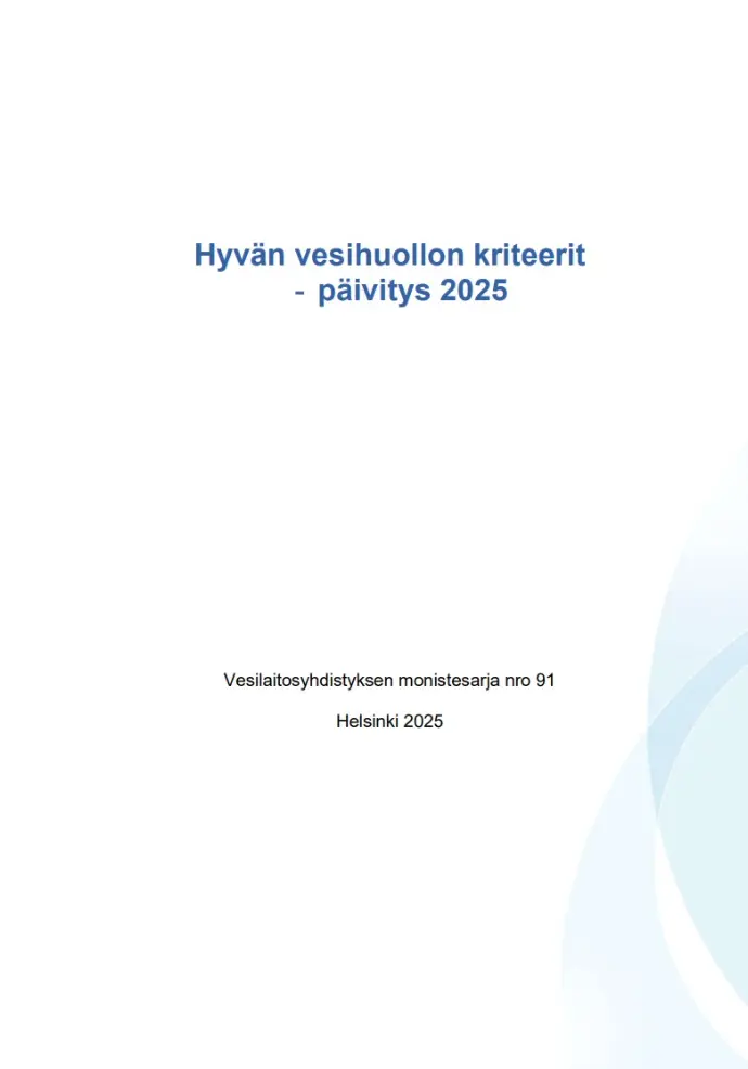 Hyvän vesihuollon kriteerit - päivitys 2025
