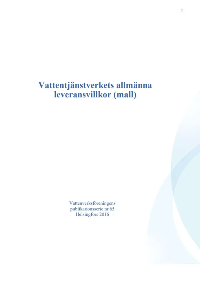 Vattentjänstverkets allmanna leverensvillkor