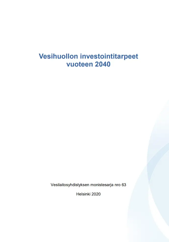 Vesihuollon investointitarpeet vuoteen 2040