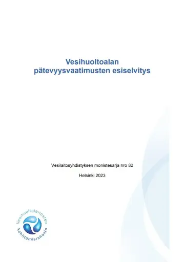 Vesihuoltoalan pätevyysvaatimusten esiselvitys