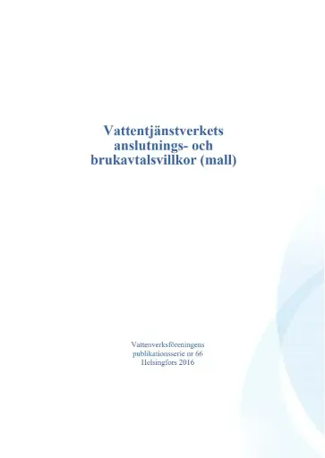 Vattentjänstverkets anslutnings- och brukavtalsvillkor