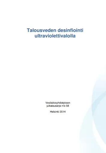 Talousveden desinfiointi ultraviolettivalolla