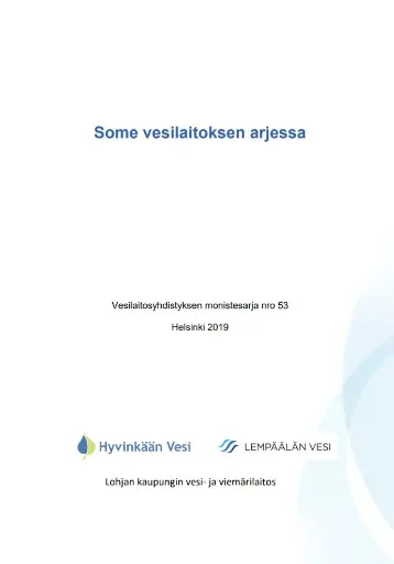 Some vesihuoltolaitoksen arjessa